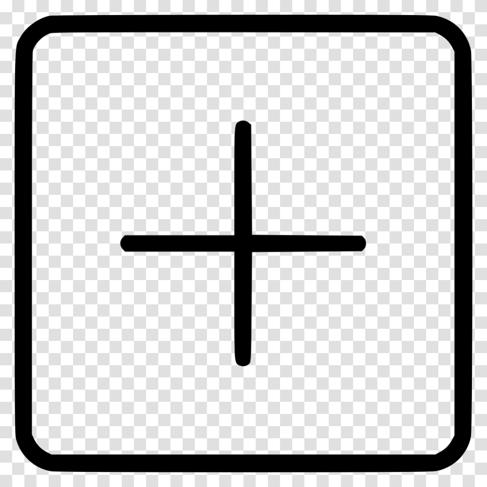 Plus Add Addition More Cross Open Square Button Icon Free, Sign, Road Sign Transparent Png