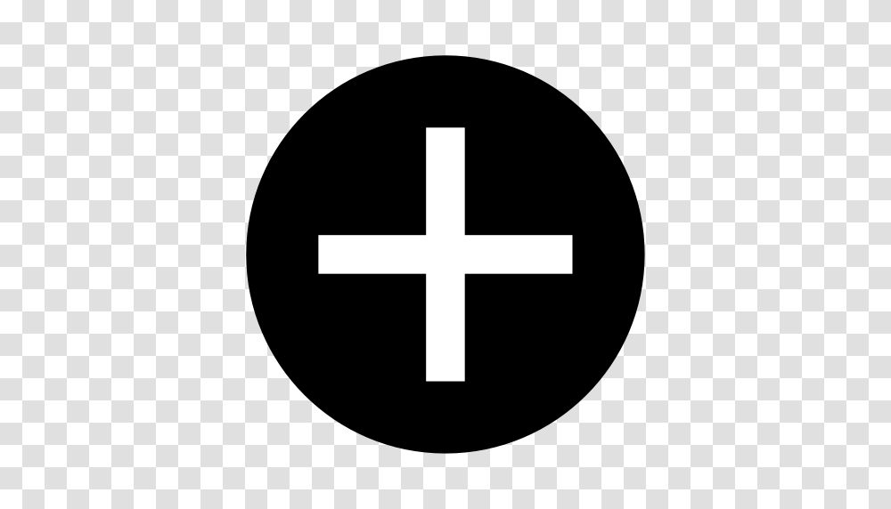 Plus Black Background Black Background Chart Icon With, Cross, Crucifix Transparent Png