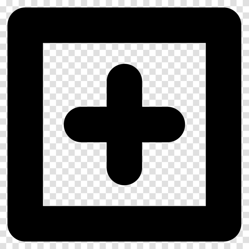 Plus Sign In A Square Outline Icon Free Download, Electronics, Computer, Cross Transparent Png