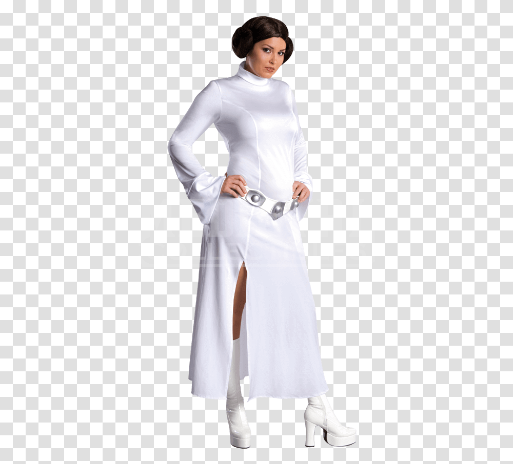 Plus Size Adult Princess Leia Costume Star Wars Princess Leia Cosplay, Sleeve, Long Sleeve, Person Transparent Png