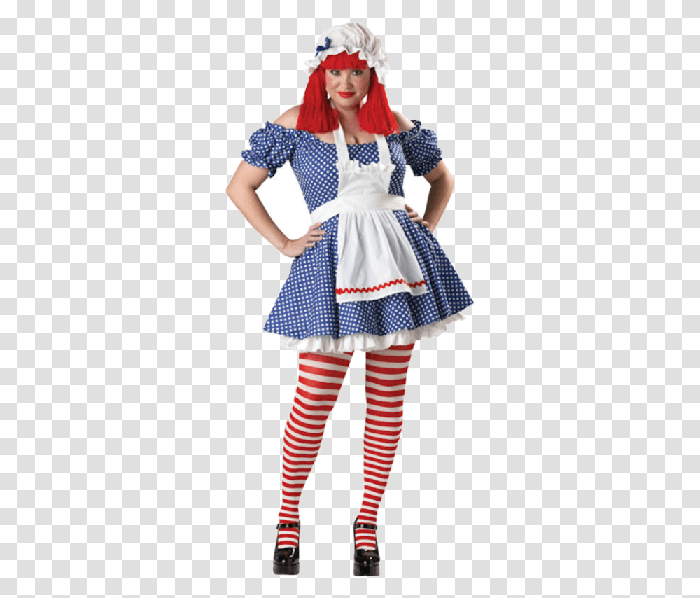 Plus Size Rag Doll Costume Raggedy Ann Doll Halloween Costume, Toy, Person, Human, Girl Transparent Png