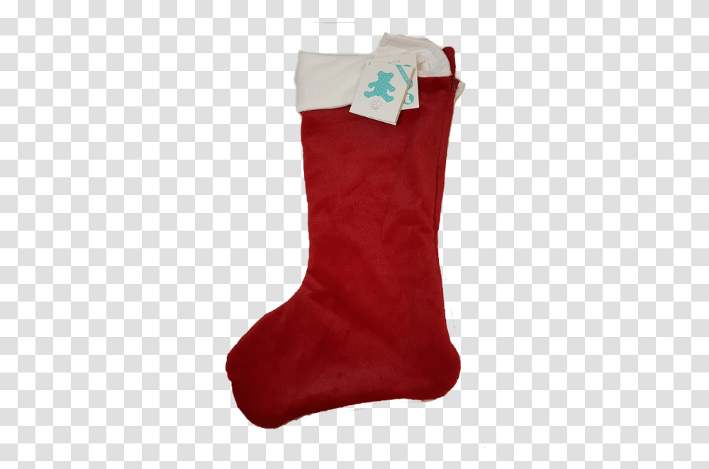 Plush Red Embroider Christmas Stocking Sock, Gift Transparent Png