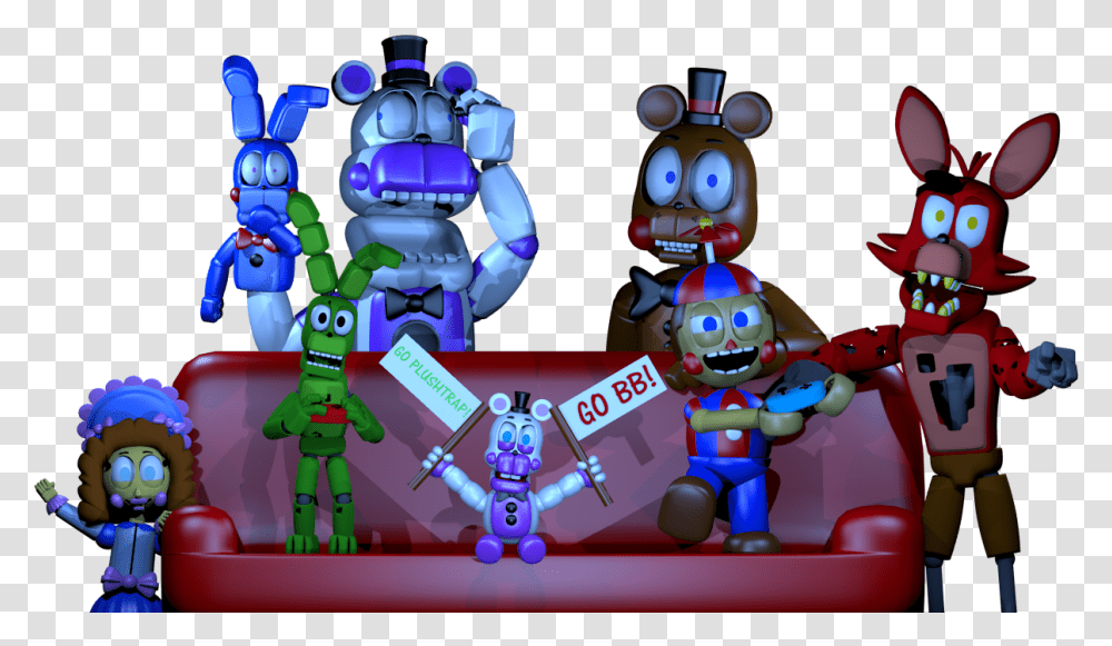 Plushtrap Vs Bb Cartoon, Robot, Toy Transparent Png