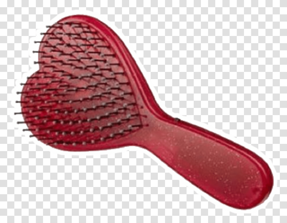 Pngaesthetic Red Heart Hair Brush, Tool, Toothbrush Transparent Png