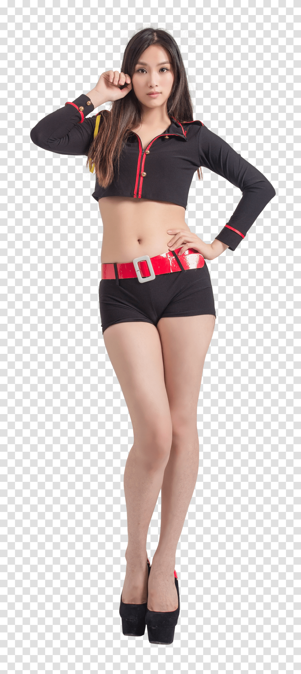 Asian Young Model Woman Standing Image, Person, Shorts, Thigh Transparent Png