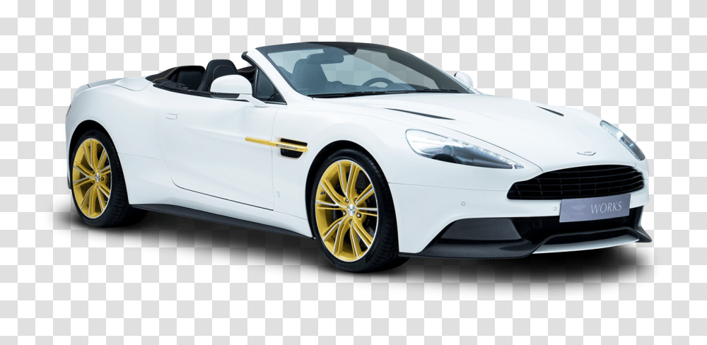 Aston Martin White Car Image, Vehicle, Transportation, Convertible, Sports Car Transparent Png