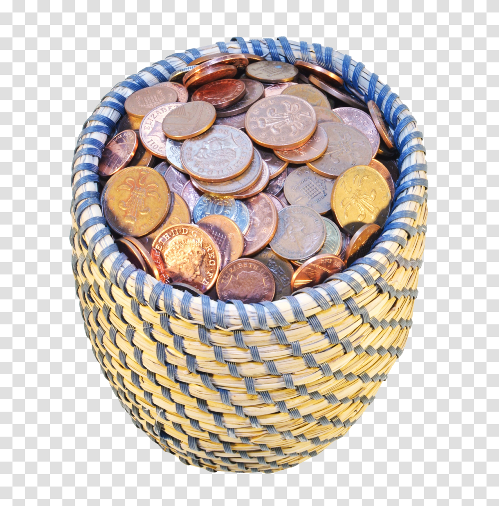 Basket With Coins Image, Money, Rug, Nickel, Burger Transparent Png