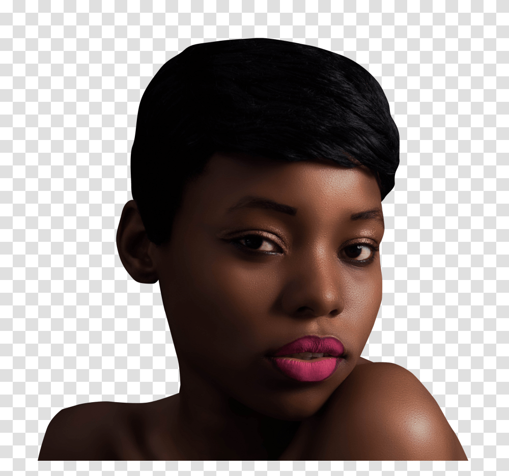 Beautiful Black Woman With Glossy Makeup Image, Person, Face, Human, Lipstick Transparent Png