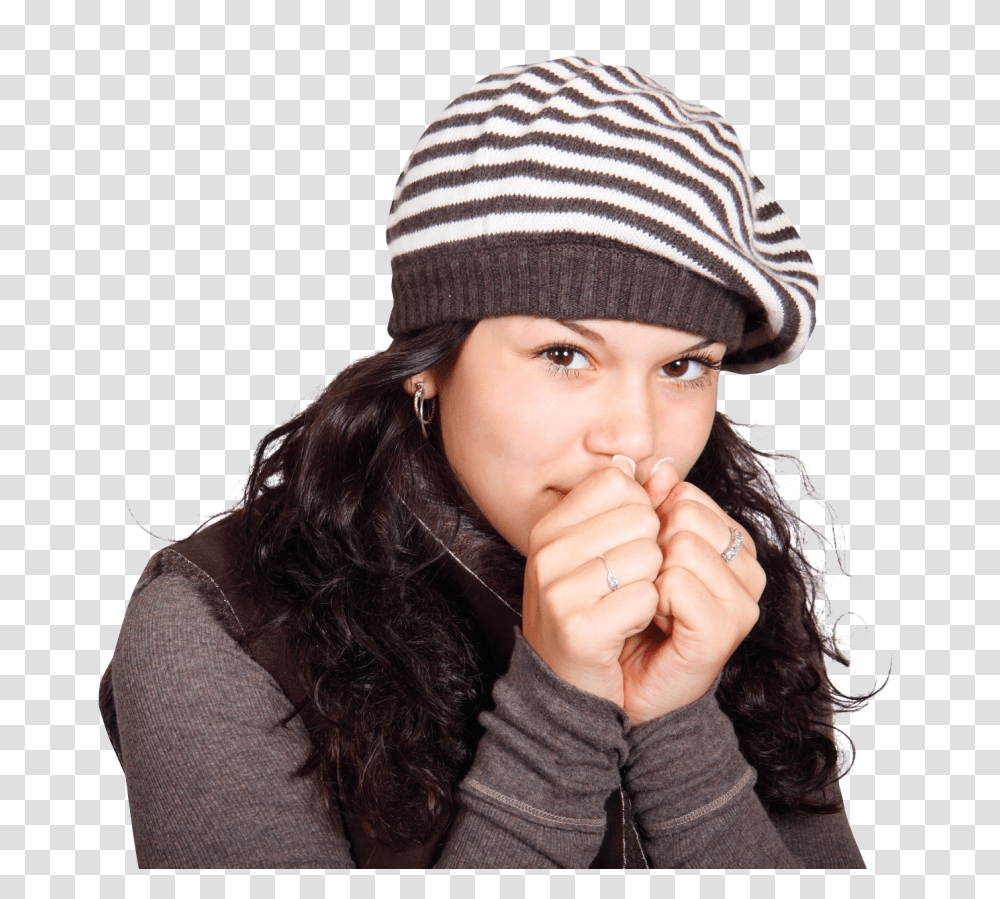 Beautiful Girl Freezing In Winter Image, Person, Apparel, Human Transparent Png