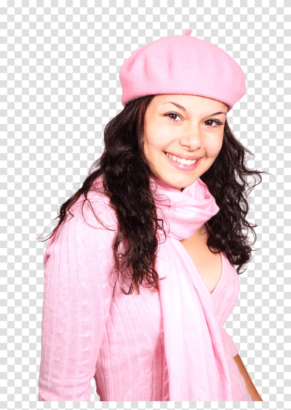 Beautiful Girl In Pink Dress Image, Person, Face, Hat Transparent Png