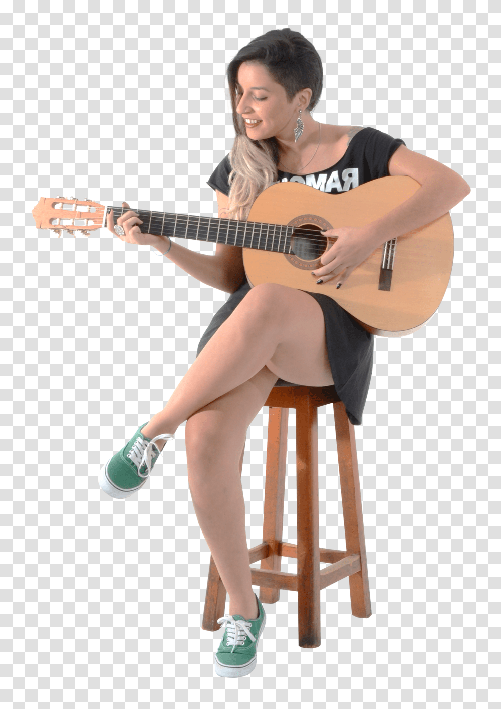 Beautiful Girl Playing Guitar Image, Person, Leisure Activities, Musical Instrument, Furniture Transparent Png