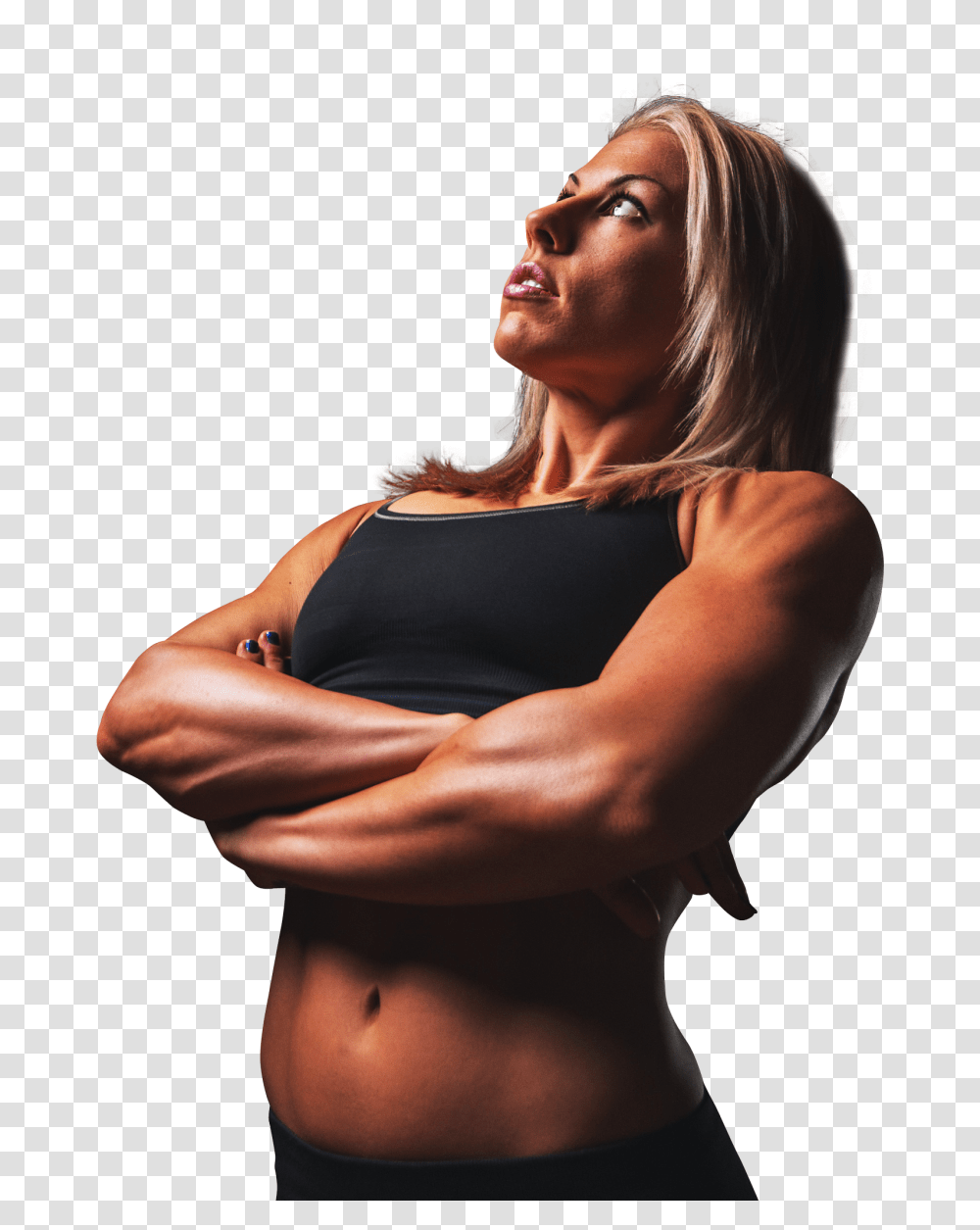 Beautiful Muscular Fit Woman Standing Image, Person, Arm, Sleeve Transparent Png