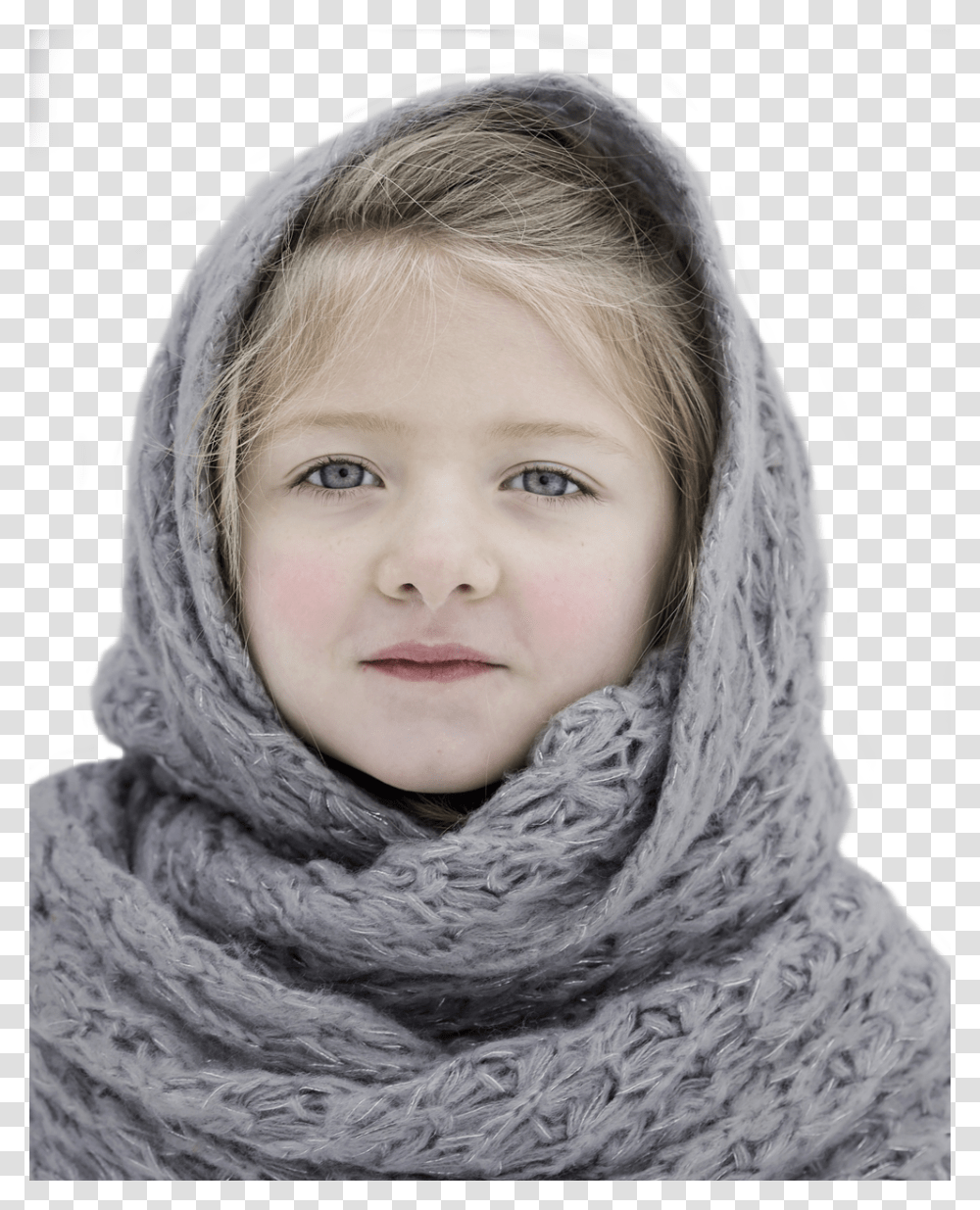 Beautiful Small Girl In Winter Cloth Image, Person, Scarf, Face Transparent Png