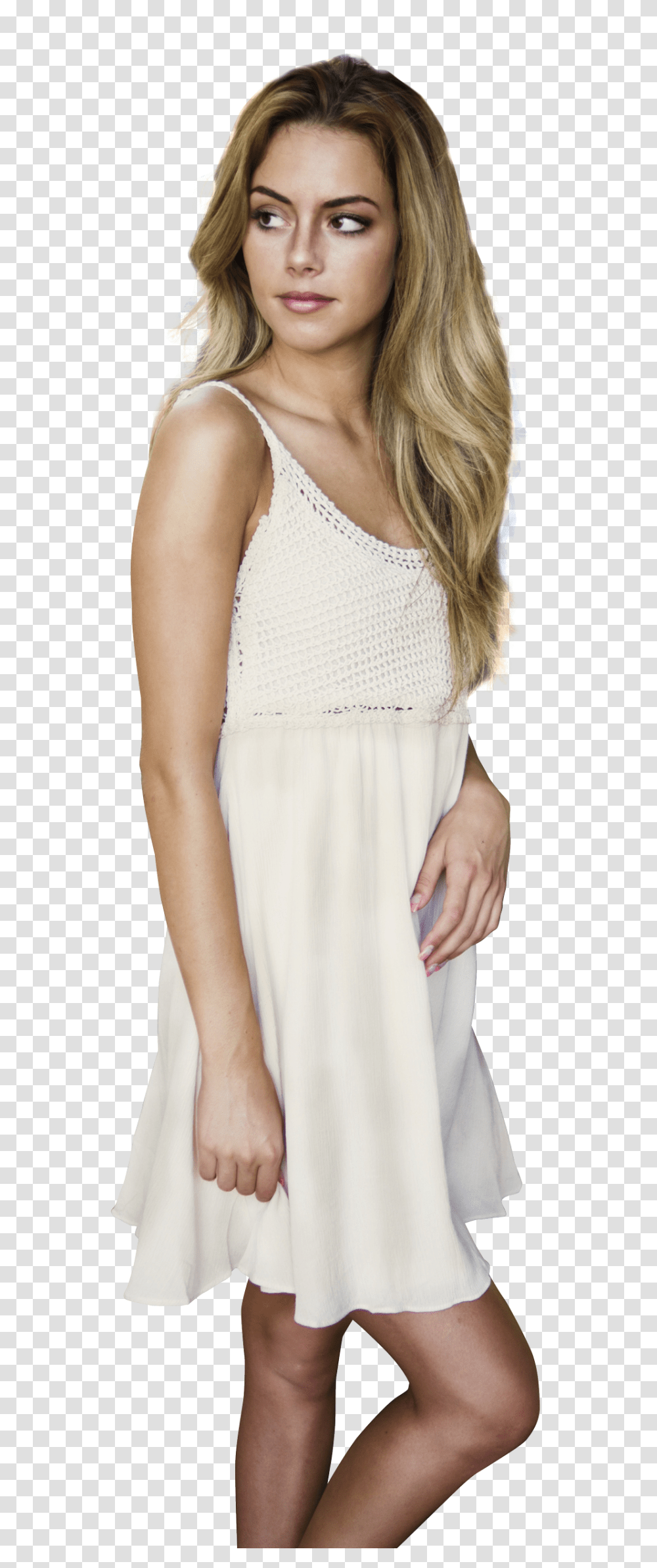 Beautiful Young Model Woman Standing Image, Person, Dress, Female Transparent Png