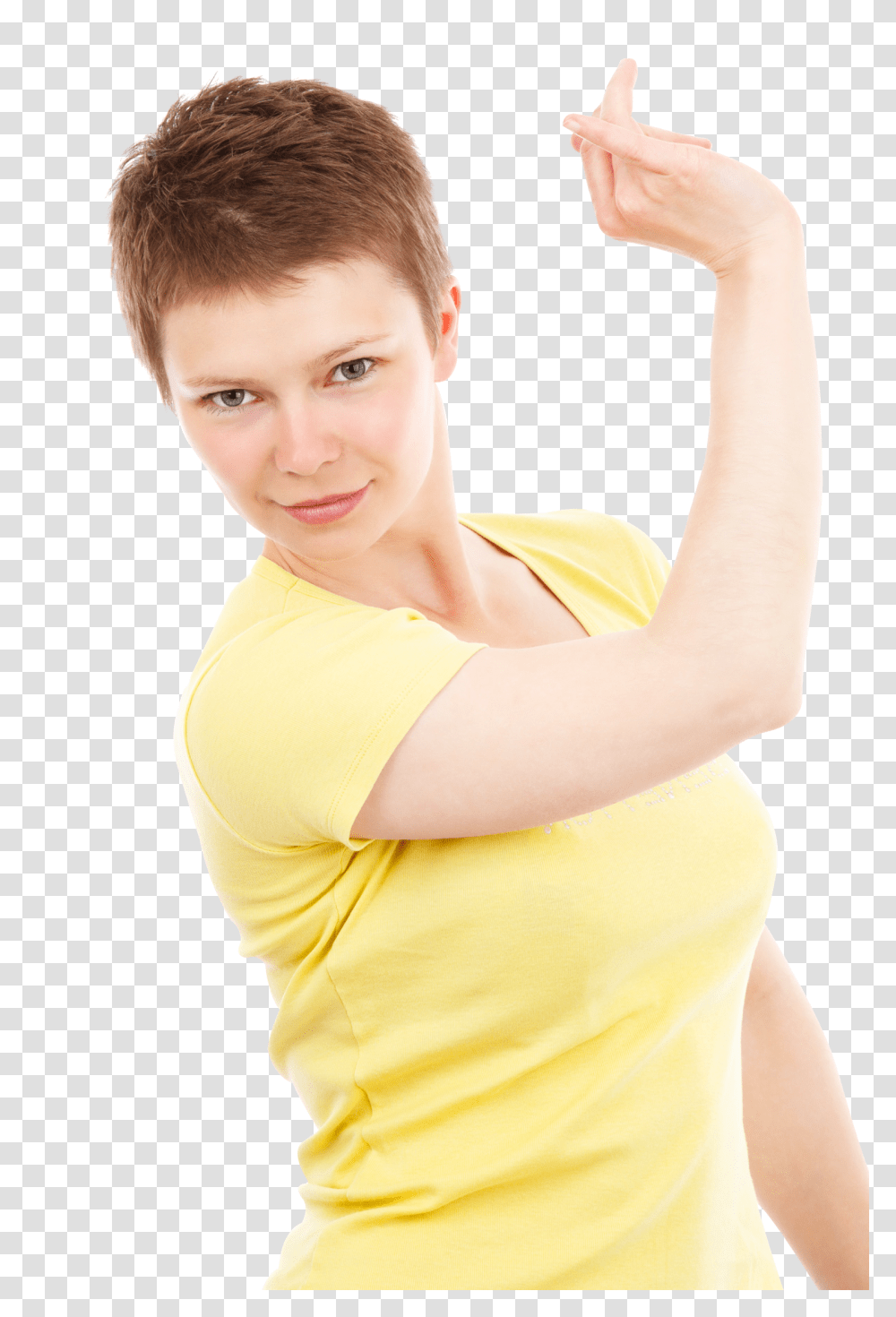 Beautiful Young Woman Wearing Casual Dress Image, Person, Arm, Finger Transparent Png