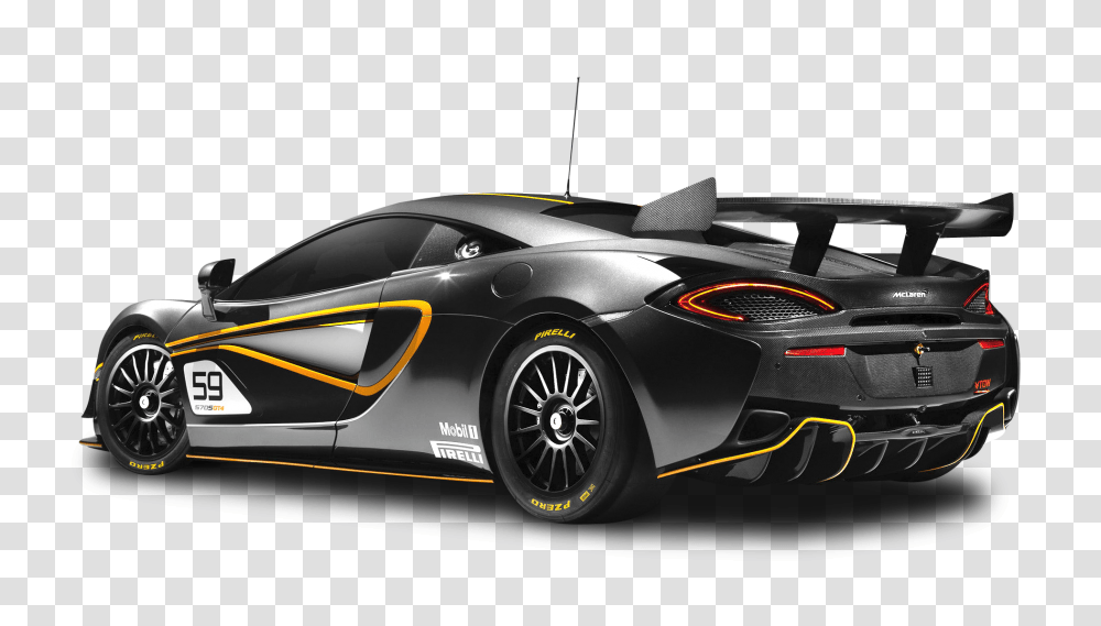 Black McLaren 570S GT4 Car Image, Vehicle, Transportation, Automobile, Sports Car Transparent Png