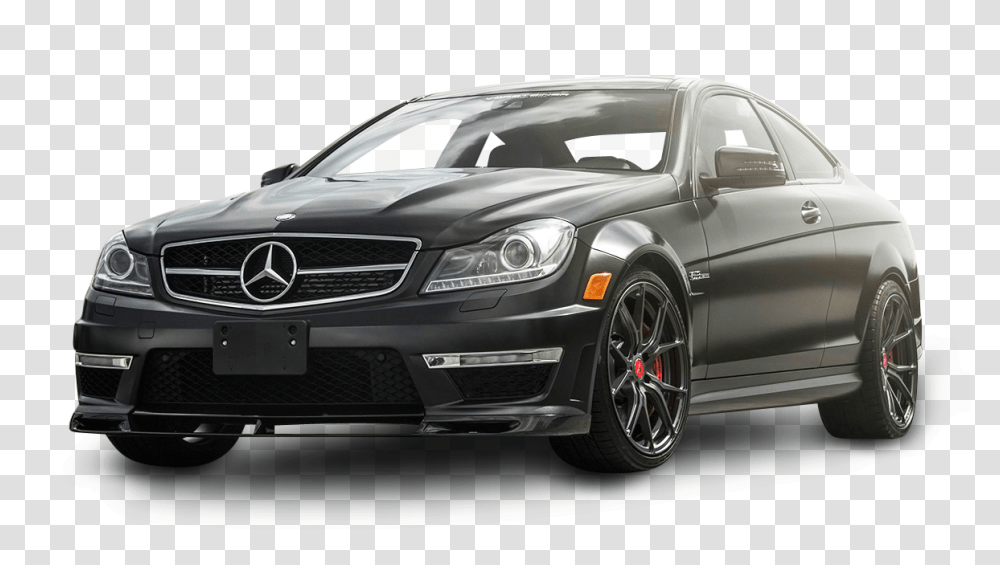 Black Mercedes Benz C63 AMG Car Image, Vehicle, Transportation, Sedan, Tire Transparent Png