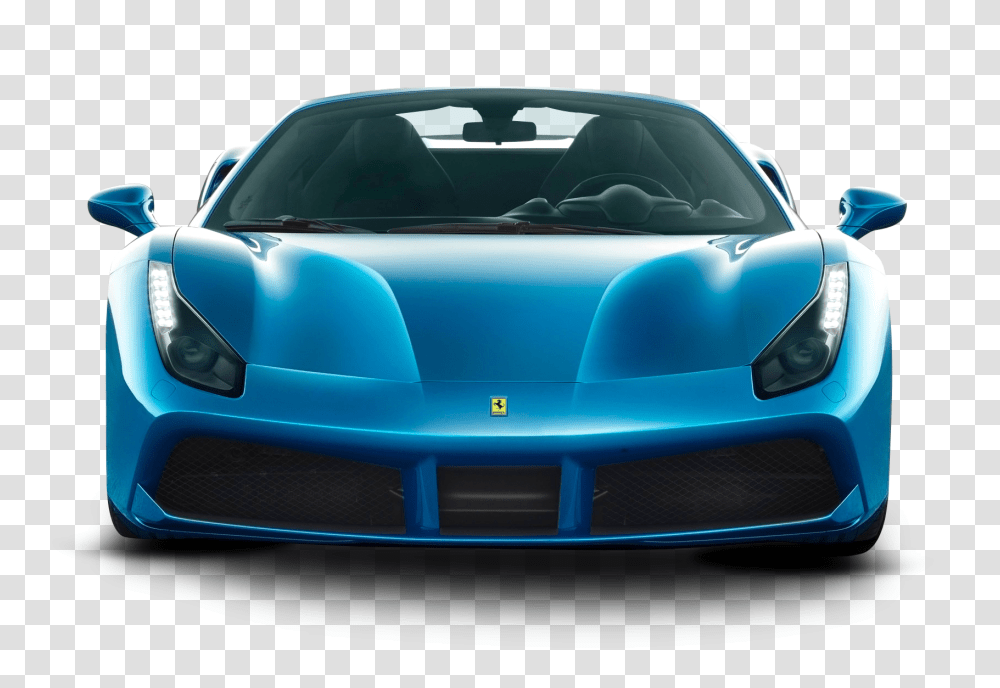 Blue Ferrari 488 Spider Car Front Image, Vehicle, Transportation, Convertible, Sports Car Transparent Png