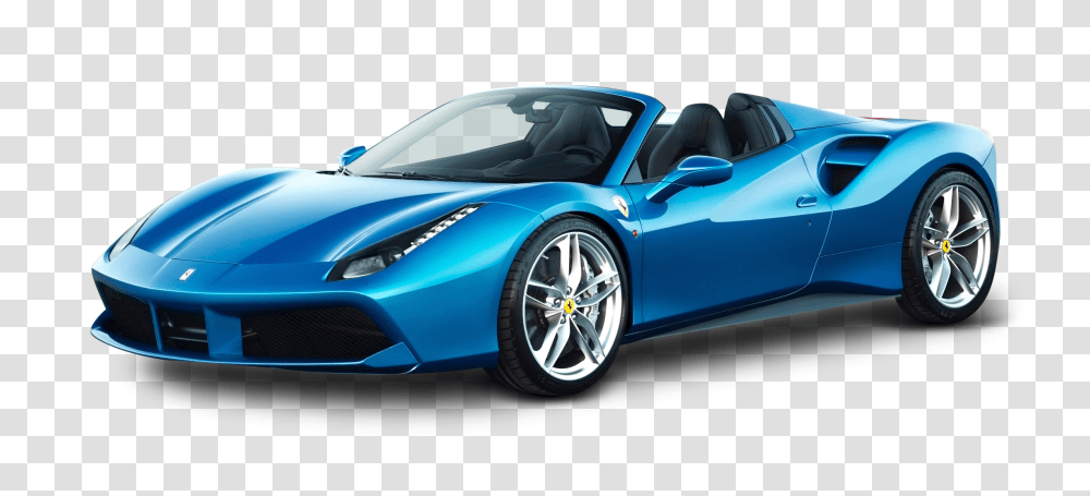 Blue Ferrari 488 Spider Car Image, Vehicle, Transportation, Convertible, Sports Car Transparent Png