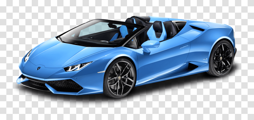 Blue Lamborghini Huracan LP 610 4 Spyder Car Image, Vehicle, Transportation, Convertible, Sports Car Transparent Png