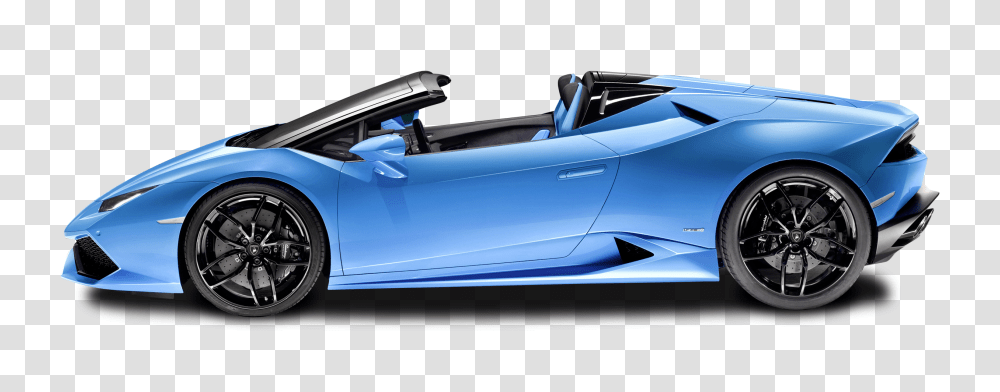 Blue Lamborghini Huracan LP 610 4 Spyder Side View Car Image, Vehicle, Transportation, Automobile, Wheel Transparent Png