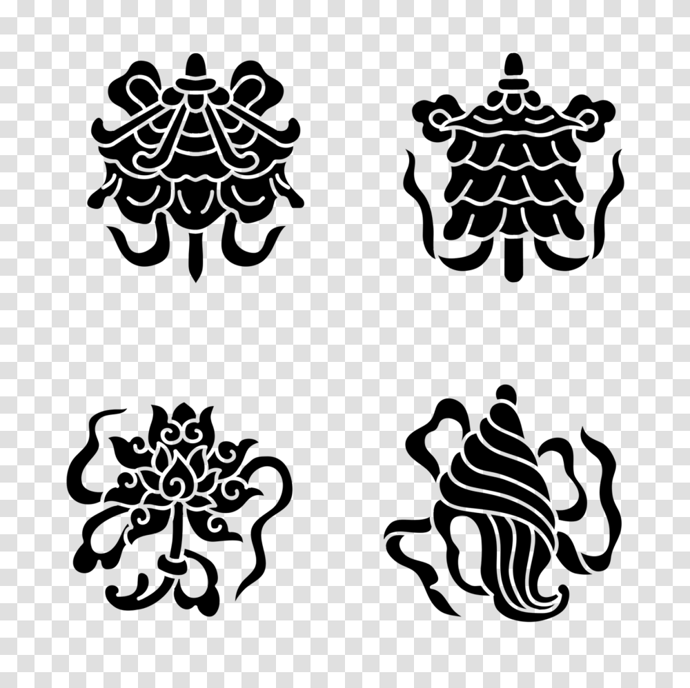 Buddhist Tattoo Image, Stencil, Silhouette Transparent Png