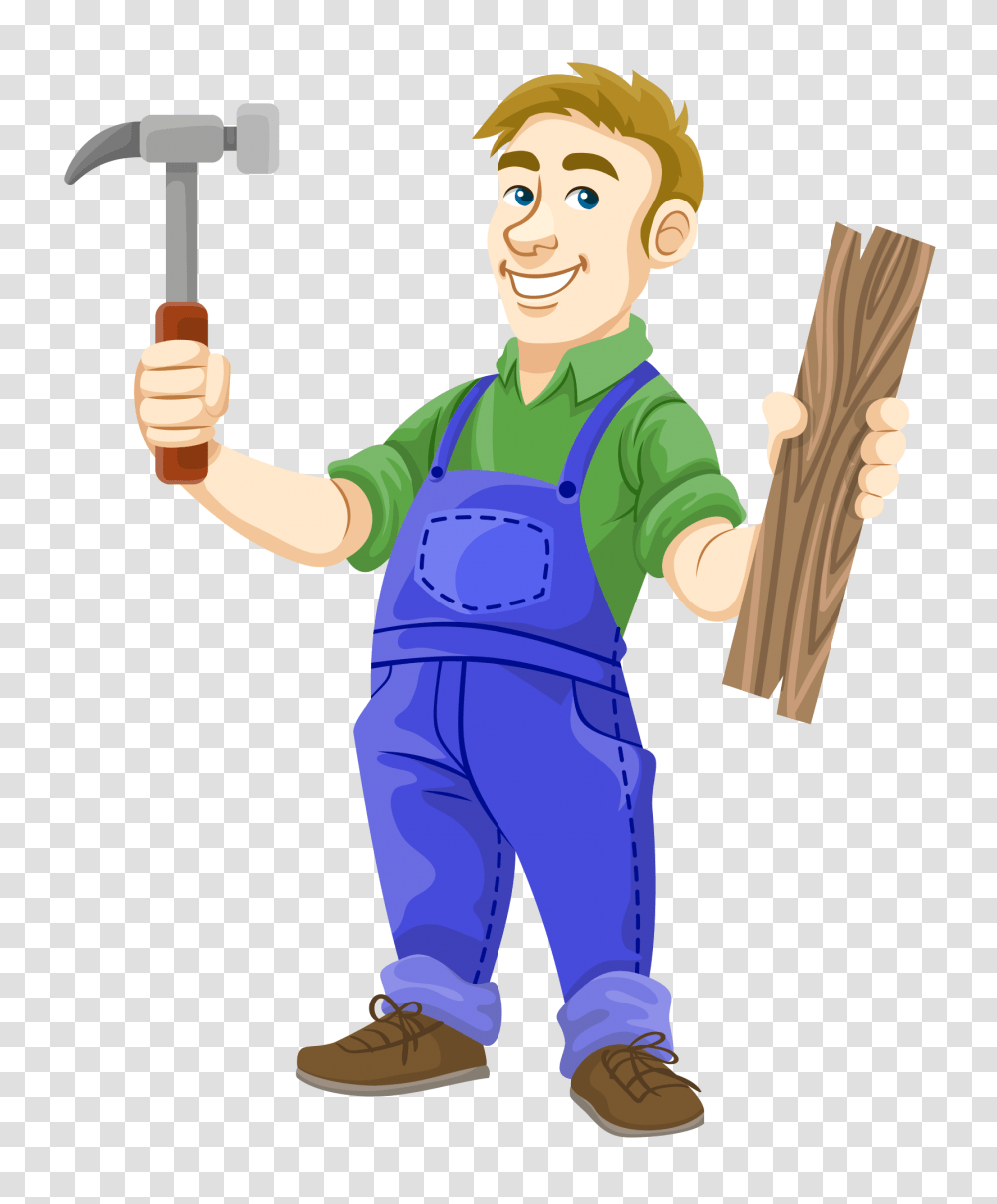 Carpenter Vector Image, Person, Human, Hammer, Tool Transparent Png