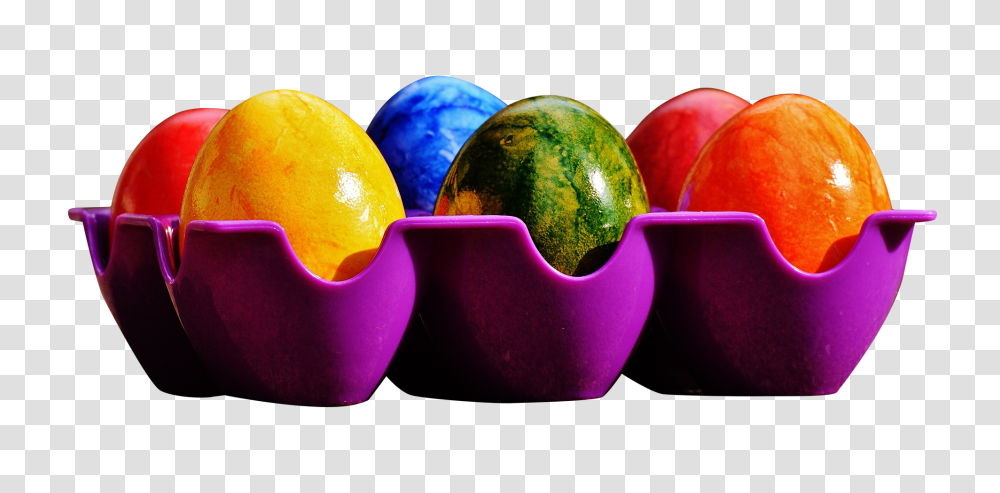 Colored Eggs For Easter In Tray Image, Religion, Plant, Food, Fruit Transparent Png