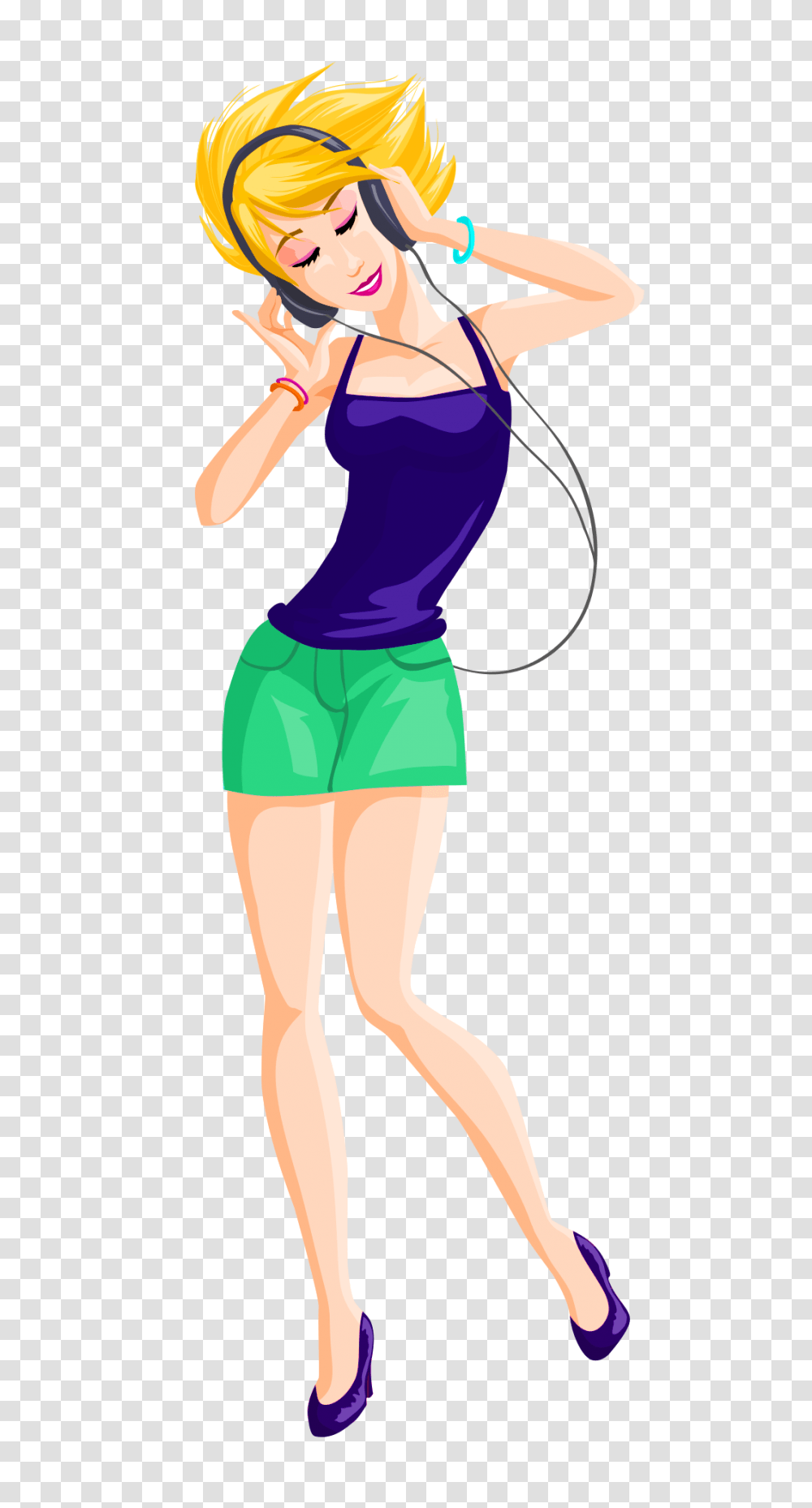 Disco Girl Vector Image, Shorts, Person, Sleeve Transparent Png