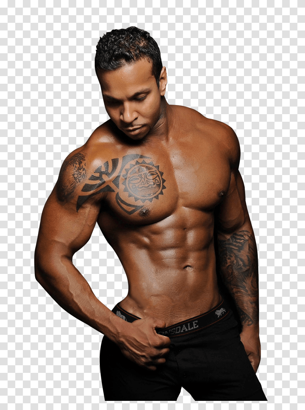 Fit Young Male Model Posing His Muscles Image, Person, Skin, Human, Tattoo Transparent Png