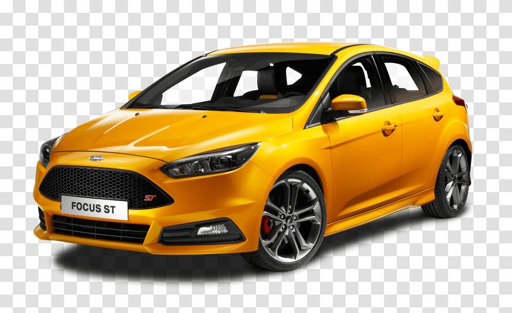 Ford Focus ST Yellow Car Image, Vehicle, Transportation, Automobile, Sedan Transparent Png