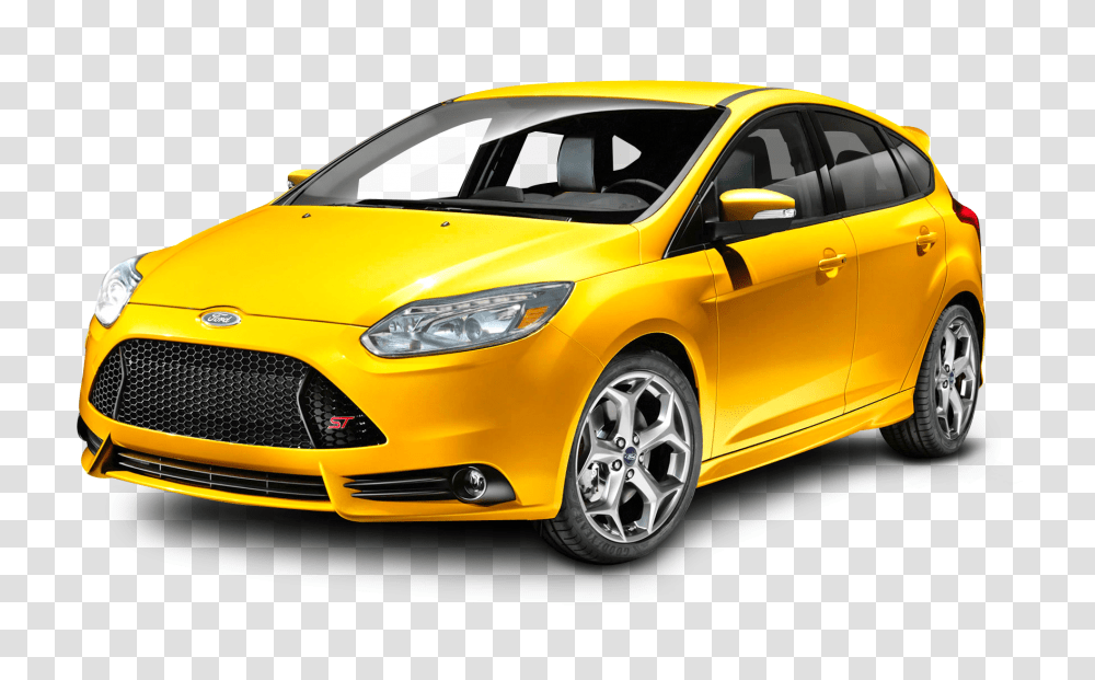Ford Focus Yellow Car Image, Vehicle, Transportation, Sedan, Tire Transparent Png
