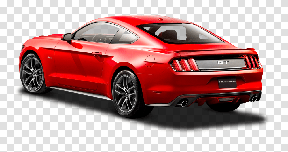 Ford Mustang Red Car Back Side Image, Sports Car, Vehicle, Transportation, Automobile Transparent Png