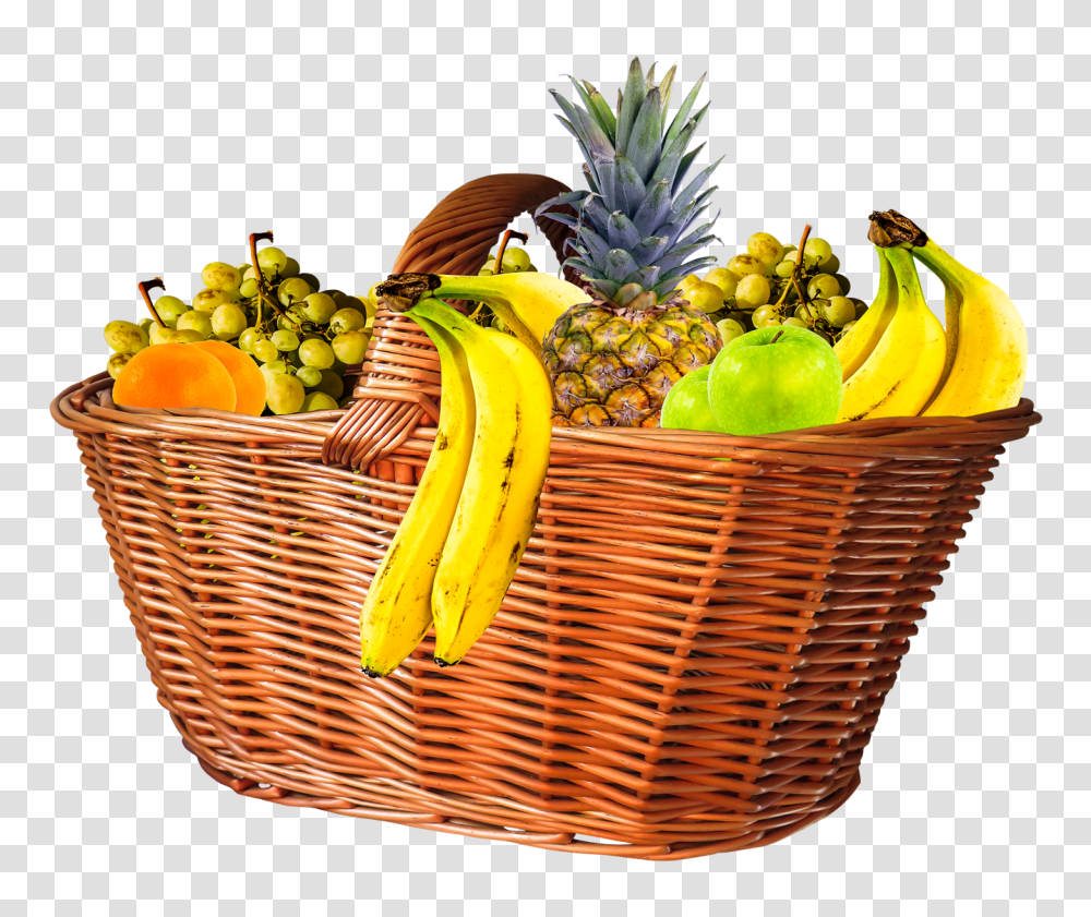 Fruit Basket Image, Plant, Food, Banana, Pineapple Transparent Png