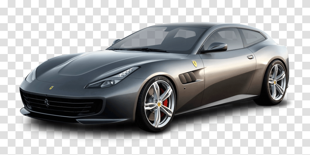 Grey Ferrari GTC4 Lusso Car Image, Vehicle, Transportation, Tire, Wheel Transparent Png