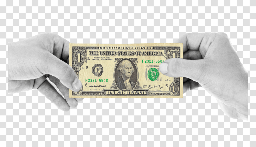 Hand Holding One Dollar Image, Person, Human, Money Transparent Png