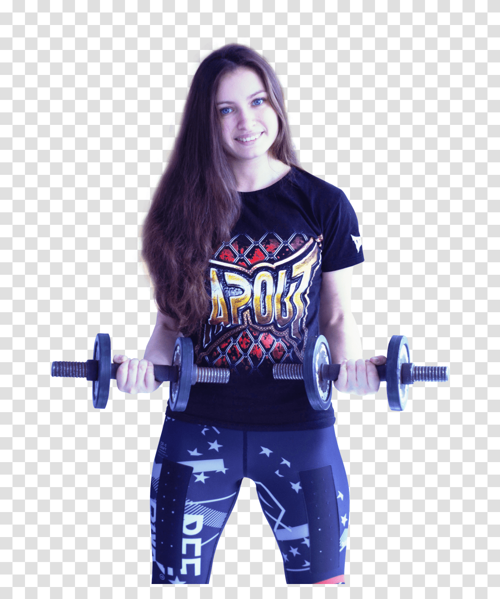 Happy Fitness Woman Lifting Dumbbells Image, Person, Female, Girl Transparent Png