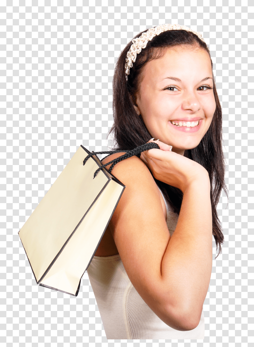 Happy Smiling Woman Hold Shopping Bag Image, Person, Human, Face, Handbag Transparent Png