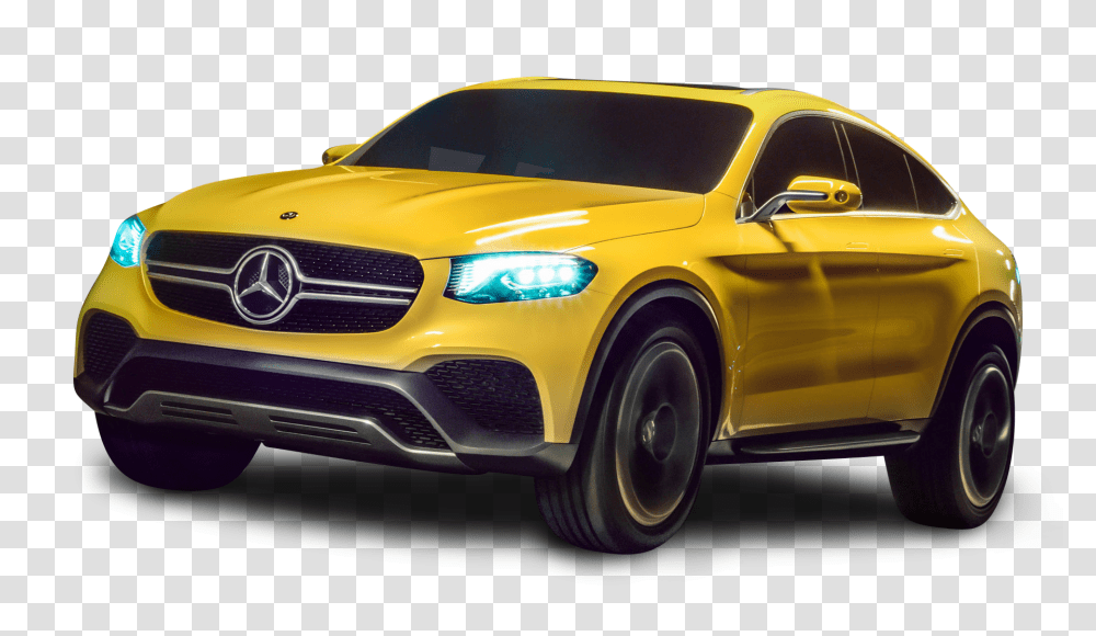 Mercedes Benz GLC Coupe Yellow Car Image, Vehicle, Transportation, Automobile, Suv Transparent Png