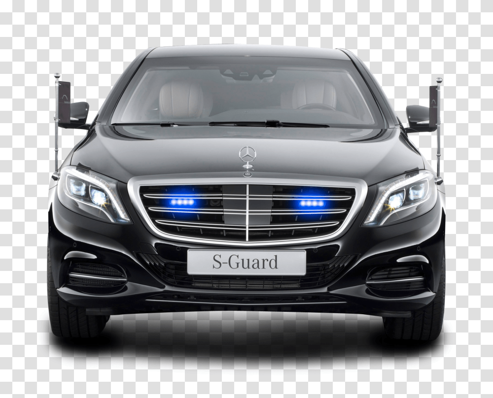 Mercedes Benz S 600 Guard President Black Car Image, Vehicle, Transportation, Automobile, Windshield Transparent Png