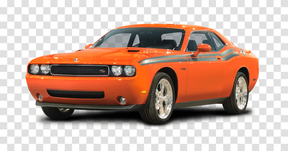 Orange Dodge Challenger RT Car Image, Sports Car, Vehicle, Transportation, Coupe Transparent Png
