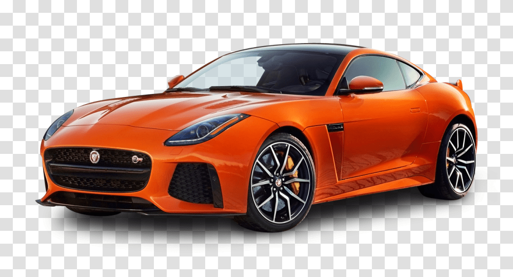 Orange Jaguar F Type SVR Coupe Car Image, Vehicle, Transportation, Sports Car, Jaguar Car Transparent Png