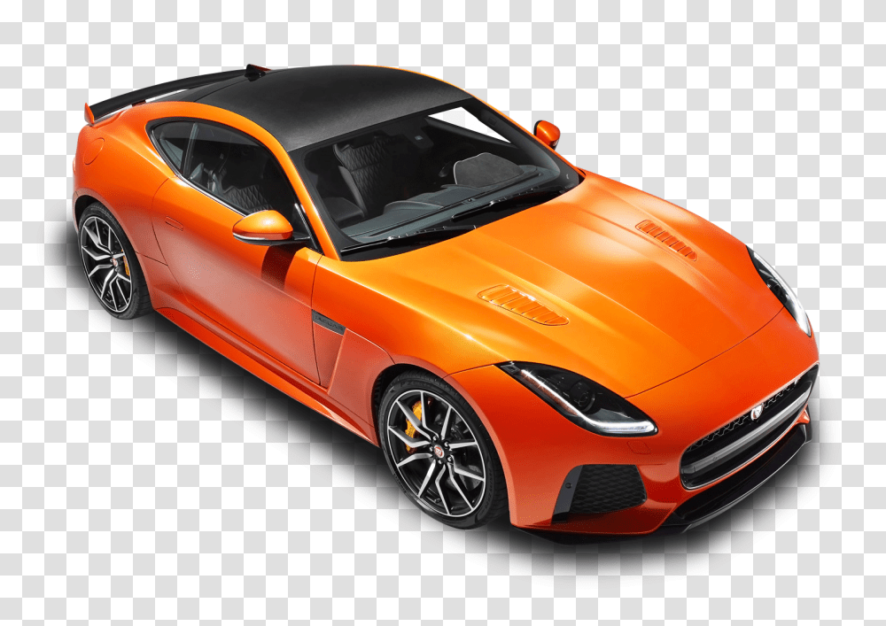 Orange Jaguar F Type SVR Coupe Top View Car Image, Vehicle, Transportation, Sports Car, Wheel Transparent Png