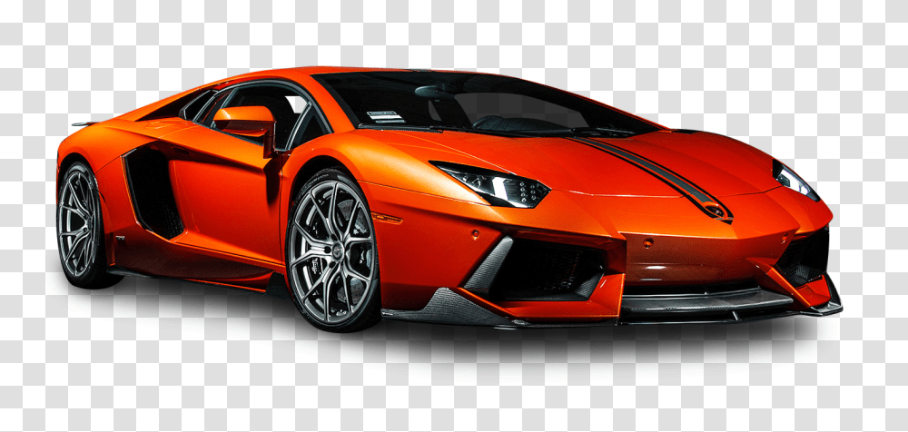 Orange Lamborghini Aventador Coupe Car Image, Vehicle, Transportation, Automobile, Tire Transparent Png