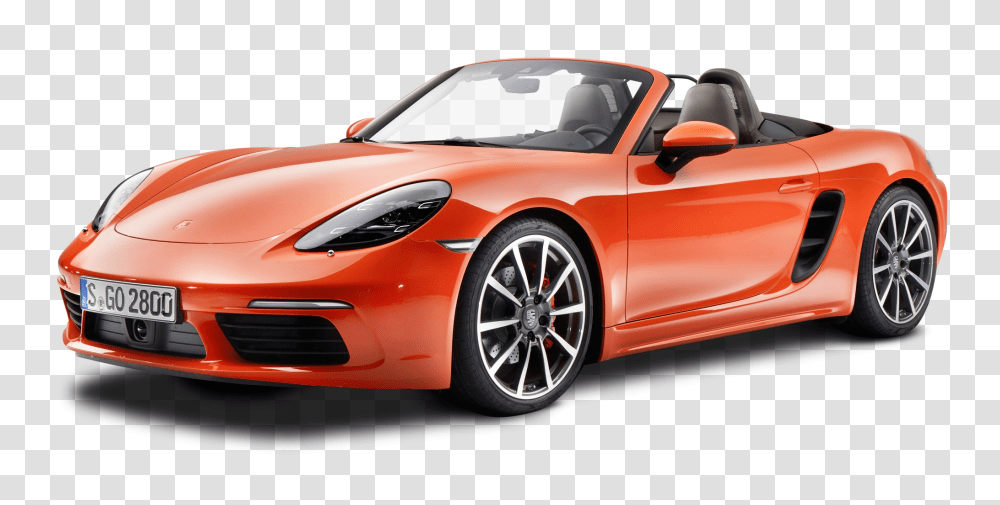 Porsche 718 Boxster S Orange Car Image, Vehicle, Transportation, Automobile, Convertible Transparent Png
