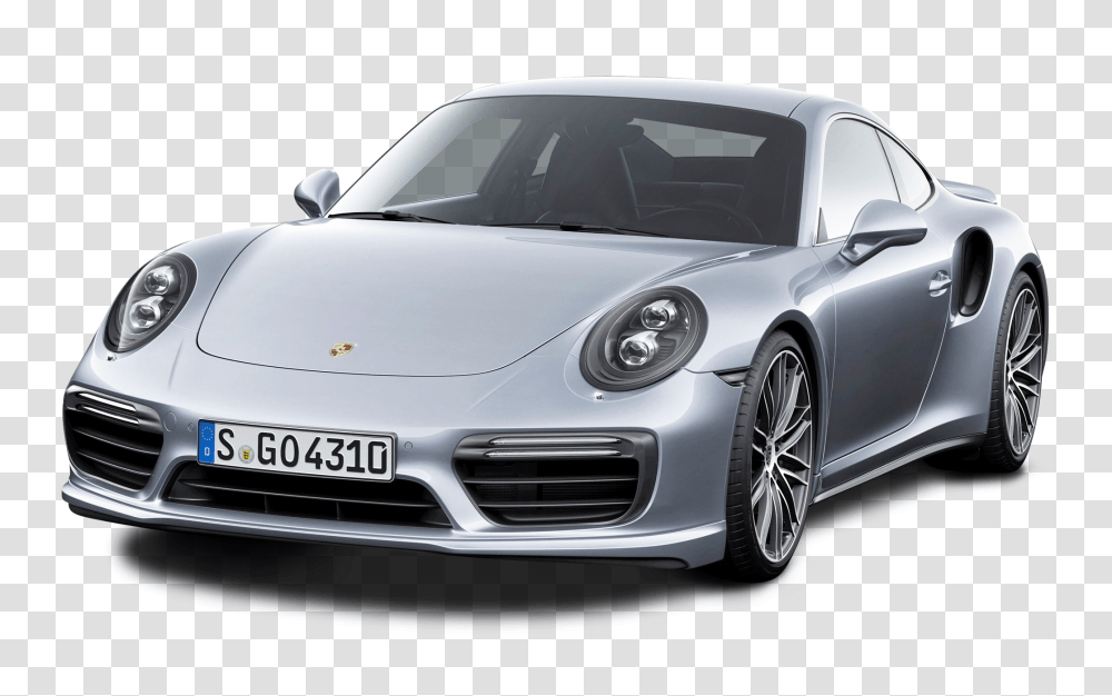 Porsche 911 Turbo Silver Car Image, Vehicle, Transportation, License Plate, Windshield Transparent Png