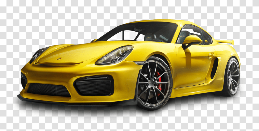 Porsche Cayman GT4 Yellow Car Image, Vehicle, Transportation, Automobile, Tire Transparent Png