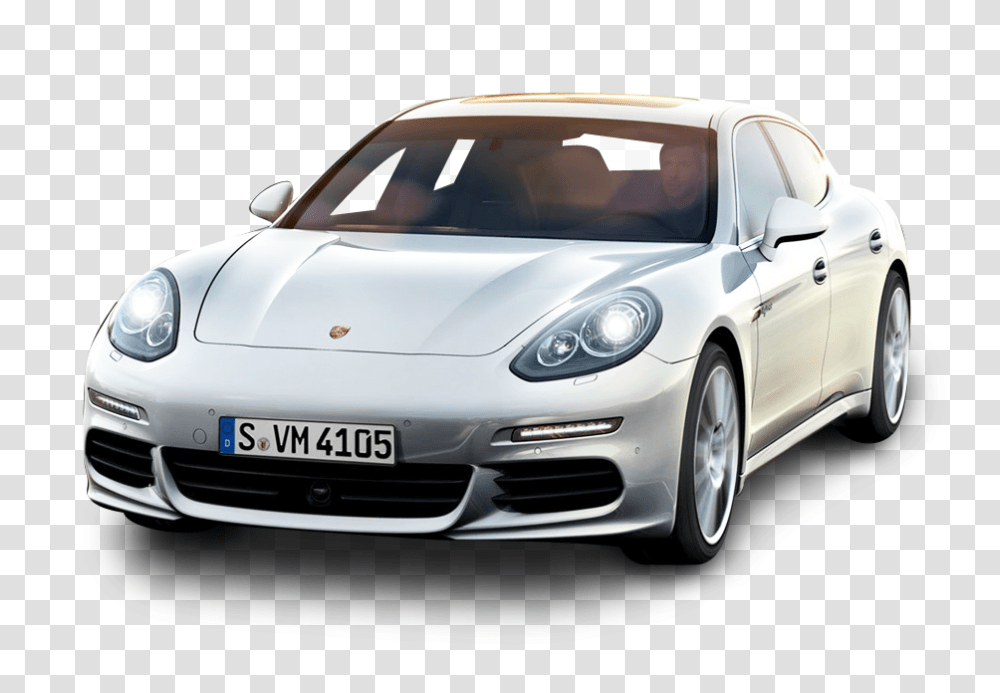 Porsche Panamera White Car Image, Vehicle, Transportation, Tire, Wheel Transparent Png