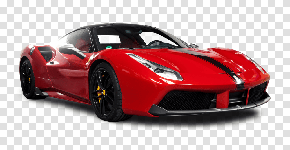 Red Ferrari 488 GTB Car Image, Vehicle, Transportation, Automobile, Tire Transparent Png