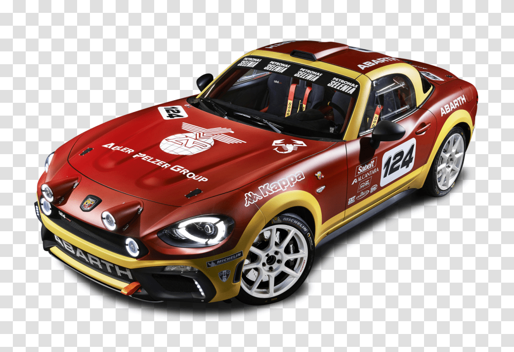 Red Fiat 124 Spider Abarth Rally Car Image, Sports Car, Vehicle, Transportation, Automobile Transparent Png